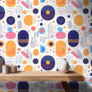 Retro Geometrische Abstract Pat#7 Indigo ID1067 Behang