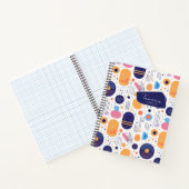 Retro Geometrische Abstract Pat#7 Indigo ID1067 Notitieboek (Binnen)