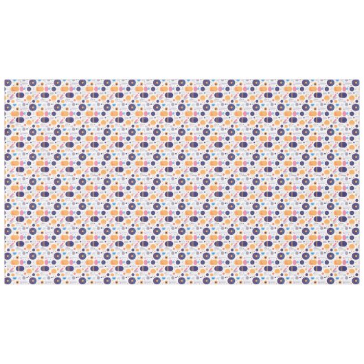 Retro Geometrische Abstract Pat#7 Indigo ID1067 Tafelkleed (Voorkant (Horizontaal))
