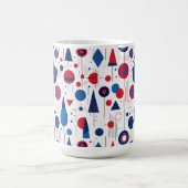 Retro Geometrische Abstract Pat#9 Navy Red ID1067 Koffiemok (Center)