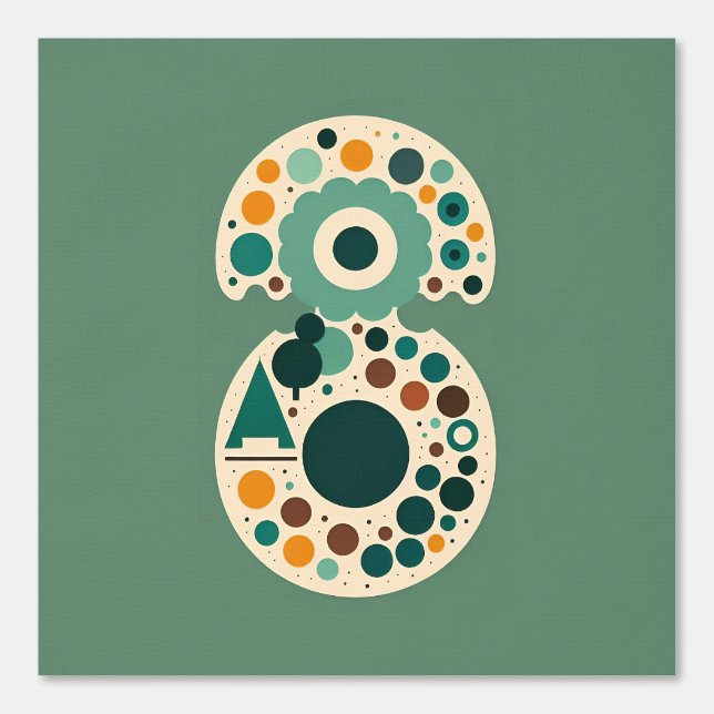 Retro geometrische Abstracte cirkels ontwerp Behang (Voorkant)