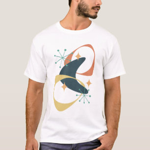 Retro geometrische Abstracte Midden-Eeuw Atomic T-shirt