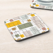 Retro geometrische abstracte onderzetter uit het m (Linkerzijde)