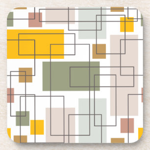 Retro geometrische abstracte onderzetter uit het m
