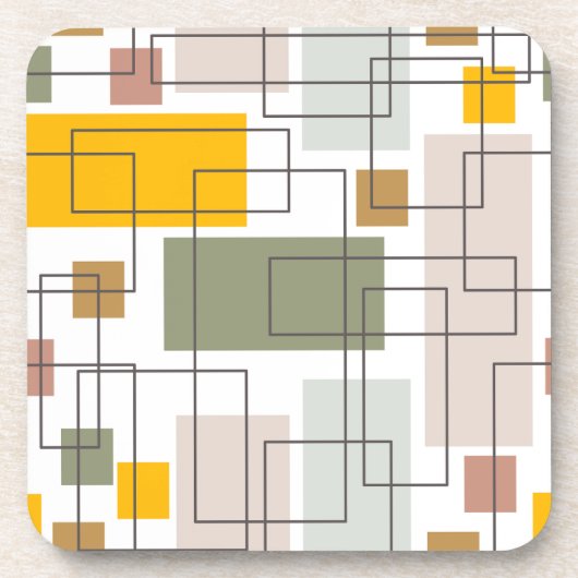 Retro geometrische abstracte onderzetter uit het m (Voorkant)