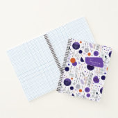 Retro Geometrische Abstracte Pat3 Paarse Sinaasapp Notitieboek (Binnen)