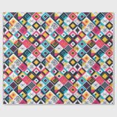 Retro Geometrische Abstracte Pat#12 Multi Color ID Cadeaupapier (Vlak)
