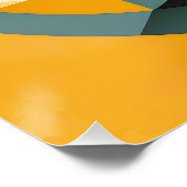 Retro Geometrische Abstractie Cirkels en Rechthoek Perfect Poster (Hoek)