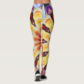 Retro geometrische artdecotrilkleuren leggings (Achterkant)