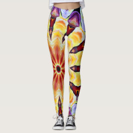 Retro geometrische artdecotrilkleuren leggings