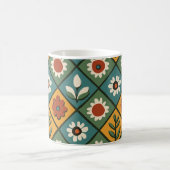 Retro Geometrische Bloemen Mok (Center)