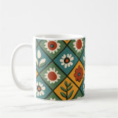 Retro Geometrische Bloemen Mok (Links)