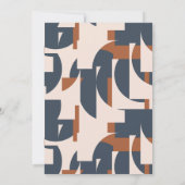 Retro  geometrische bruiloft uitnodiging Kaart (Achterkant)