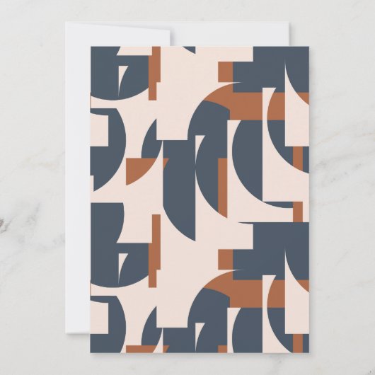 Retro  geometrische bruiloft uitnodiging Kaart (Achterkant)