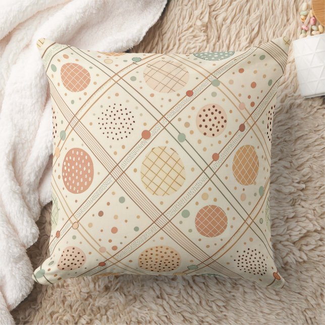 Retro geometrische cirkel | Mid-century abstract Kussen (Deken)