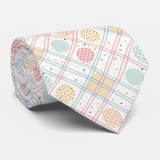 Retro geometrische cirkel | Mid-Century Abstract ( Stropdas (Opgerold)