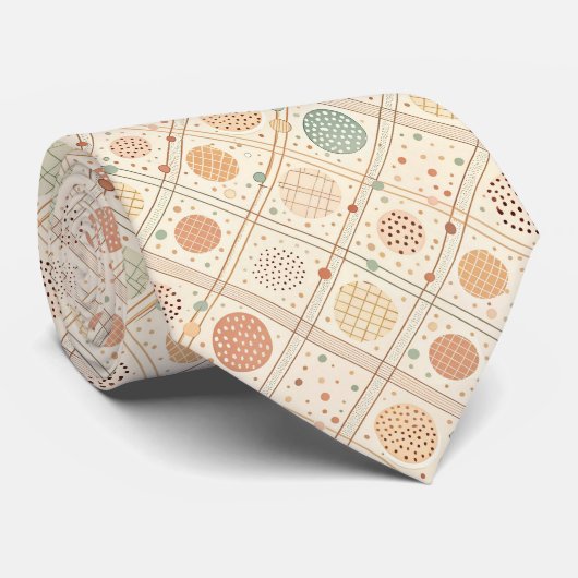 Retro geometrische cirkel | Mid-century abstract Stropdas (Opgerold)