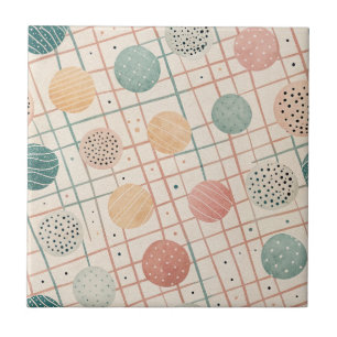 Retro geometrische cirkel Mid-Century Abstract ( Tegeltje