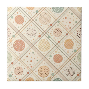Retro geometrische cirkel Mid-century abstract Tegeltje