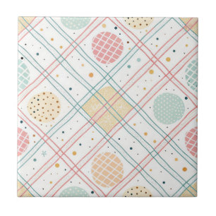 Retro geometrische cirkel Mid-Century Abstract ( Tegeltje