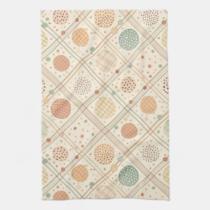Retro geometrische cirkel Mid-Century Abstract Theedoek