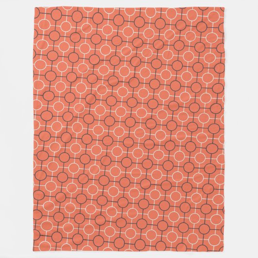 Retro geometrische cirkelrasterpatroon kunst fleece deken (Voorkant)