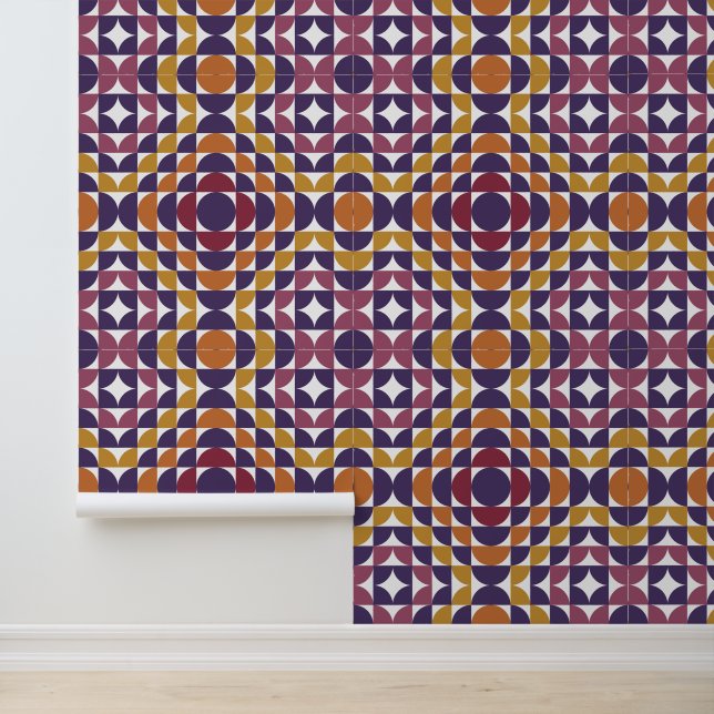 Retro geometrische cirkels behang | midden van de  (Applicatie)