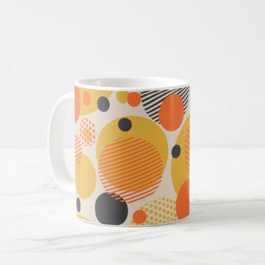 Retro geometrische cirkels: jaren '60 koffiemok (Voorkant links)