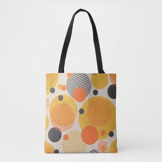 Retro geometrische cirkels: jaren '60  tote bag (Voorkant)
