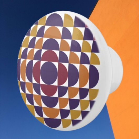 Retro Geometrische Cirkels Keramische Knop