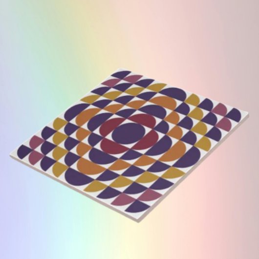 Retro geometrische cirkels keramische Tegel | Mode Tegeltje