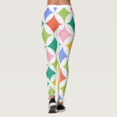 Retro geometrische cirkels Patroonkleurig Abstract Leggings (Achterkant)