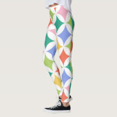 Retro geometrische cirkels Patroonkleurig Abstract Leggings (Links)