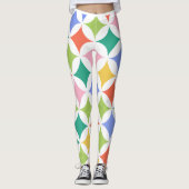 Retro geometrische cirkels Patroonkleurig Abstract Leggings (Voorkant)
