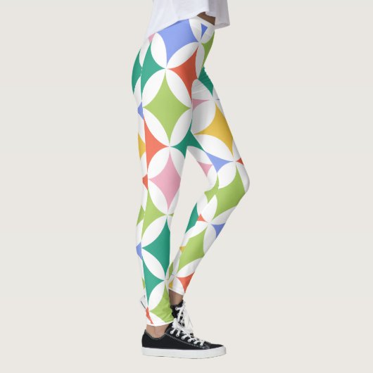 Retro geometrische cirkels Patroonkleurig Abstract Leggings (Rechts)