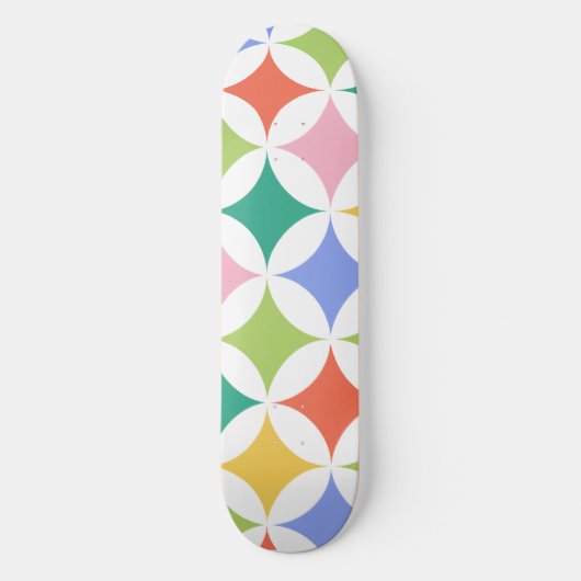 Retro geometrische cirkels Patroonkleurig Abstract Persoonlijk Skateboard (Voorkant)
