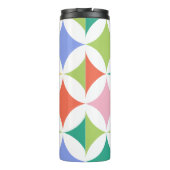 Retro geometrische cirkels Patroonkleurig Abstract Thermosbeker (Achterkant)