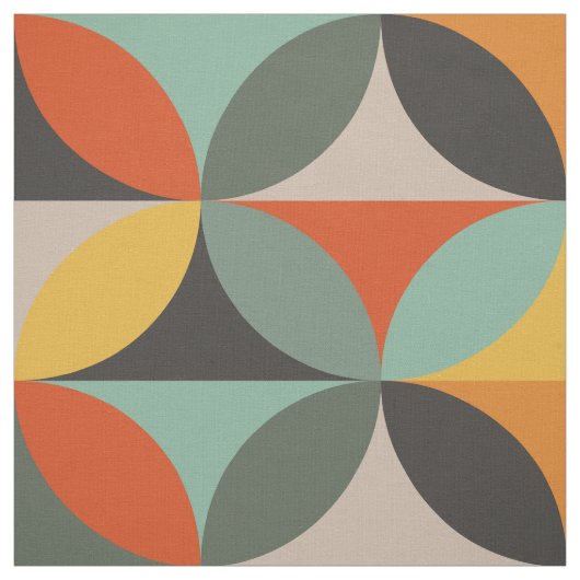 Retro geometrische cirkels stof (Swatch)