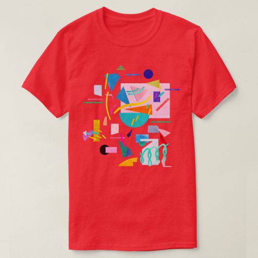 Retro geometrische collage Pop T-shirt (Design voorkant)
