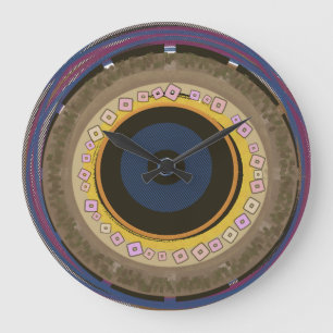 Retro geometrische concentrische cirkels modern grote klok