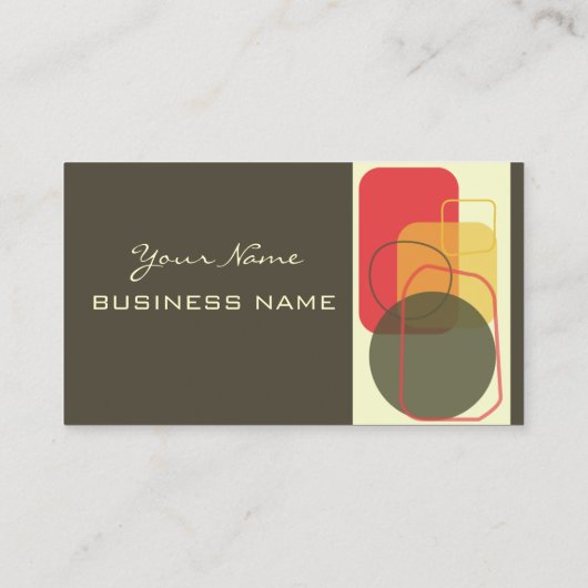 Retro Geometrische design/DIY achtergrondkleur! Visitekaartje (Achterkant)