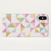RETRO GEOMETRISCHE driehoek patroon roze munt goud Case-Mate iPhone Case (Achterkant (horizontaal))