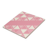Retro Geometrische driehoeken Roze Vanilla Tegeltje (Zijkant)
