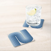 Retro Geometrische dubbele boog ontwerp Poster Kartonnen Onderzetters (Insitu)