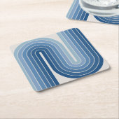 Retro Geometrische dubbele boog ontwerp Poster Kartonnen Onderzetters (Schuin)