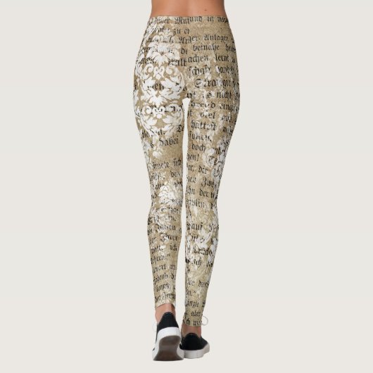 Retro Geometrische Ephemera Patronen Vrouwen Leggings (Achterkant)
