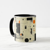 Retro Geometrische gepersonaliseerde mok - Unieke (Voorkant links)