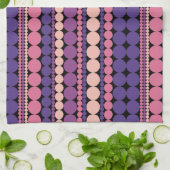 Retro geometrische gestippelde strepen theedoek (Gevouwen)