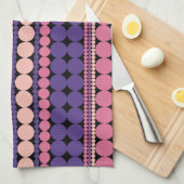 Retro geometrische gestippelde strepen theedoek (Quarter Fold)