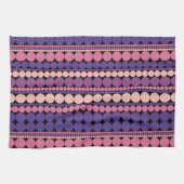 Retro geometrische gestippelde strepen theedoek (Horizontaal)